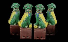 Two Pairs of Antique Chinese Temple Dogs