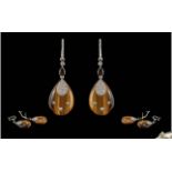 Ladies Excellent Pair of 18ct White Gold