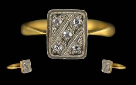 Ladies 18ct Gold Diamond Set Ring. Marke