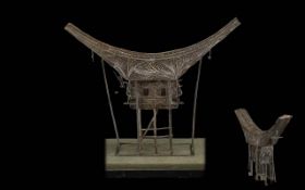 Vintage 925 Silver Ship, Housed In a Dom