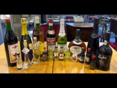 Large Box of Wines, Port & Miniatures.
