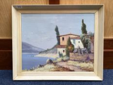 Early to Mid Century Oil on Canvas, coas