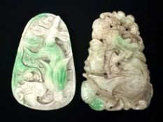 Chinese 19th Century Pair of Carved Jade