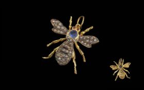 Diamond Set Pendant in the form of a Bee