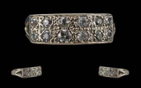 18ct White Gold Diamond Ring, Set With T
