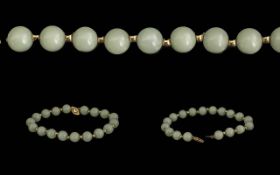 Chinese Ladies Pleasing 14ct Gold Jade B