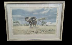 Large Signed Framed Print 'The Charge' b