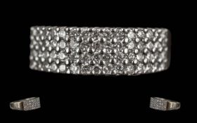 9ct White Gold Diamond Half Eternity Rin