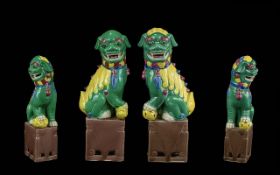 Pair of Chinese Antique Foo Dogs, decora
