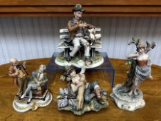 Collection of Four Capodimonte Figural P