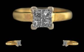 Ladies 18ct Gold Diamond Set Ring. Marke