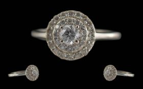 Ladies Pleasing Modern 9ct White Gold Di