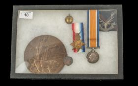 WW1 Pair with Death Plaque 1914-15 Star and British War Medal awarded to S-21370 PTE J McLENNAN
