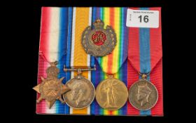 WW1 Group of Three Medals awarded to 35549 SPR J A BRADLEY R.E together with an Imperial Service