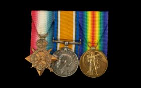 WW1 Group of Three Medals - 1914-15 Star, British & Victory Medal Awarded to 4502 GNR W RITCHIE RA -