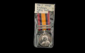 Queens South Africa Medal with two clasps Transvaal and Orange Free State awarded to 514 TPR T