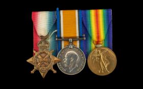 WW1 Group of Three Medals - 1914-15 Star, British & Victory Medal Awarded to 2957 PTE J RITCHIE R