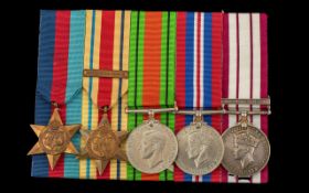 WW2 Group of Five Medals with a General Service Medal with Palestine 1945-1948 Clasp and North