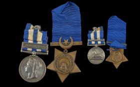 Queen Victoria Egypt Medal With SUAKIN 1885 Clasp awarded to 5829 PTE J HIGNELL together with a