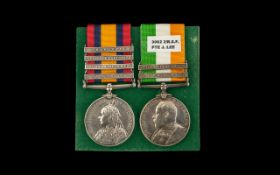 Queens South Africa Medal with Four clasps Transvaal, Relief of Ladysmith, Tugela Heights and Cape