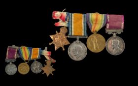 WW1 Group of 4 Medals a 1914 Star, British War Medal & Victory Medal. Together with a regular army