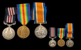 WW1 Bravery In The Field Group Of Three Medals Awarded To L-4036 Cpl J W MATHEWSON H Q 157 BDE R.F.