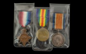 WW1 Trio 1914/15 Star British War and Victory Medal all awarded to 42441 PNR E J FIELDER RE