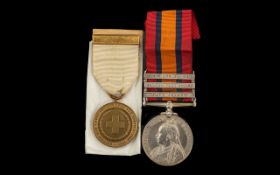 Queens South African Medal with Three Clasps with South Africa 1902, Orange Free State, & Cape