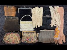 Collection of Vintage Handbags & Accessories, to include a tapestry bag with matching purse,
