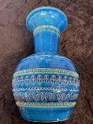 Italian Blue Pottery Aldo-Londi Bilossi Vase, Rimini Blue. 10