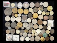 Box of Assorted Coins, UK & Worldwide, some silver, to include Golden Jubilee Crown,