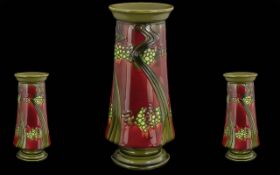 Mintons No 1 Secessionist Handpainted Large Vase - Of Pleasing Design & Form. Height 11.