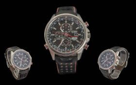 Citizen Eco-Drive Royal Air Force / Red Arrows Gents Steel Cased Chronograph Watch. WR200.