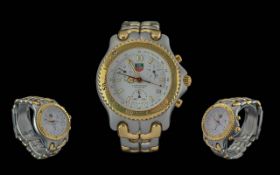TAG Heuer Gents Professional Gold and Steel Chronograph Wrist Watch. Ref 535 006. Water Resistant