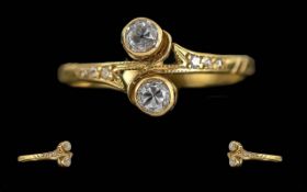 Ladies Excellent Quality Diamond Set Ring - Full Hallmark To Interior Of Shank.