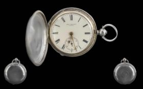 John Bennett of London Royal Watchmaker & Goldsmiths Sterling Silver key-wind full Hunter Pocket