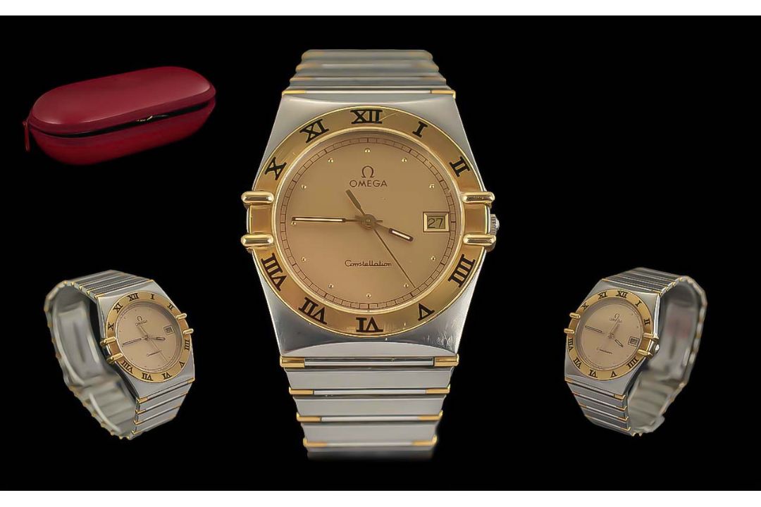 Omega - Constellation Stylish Gents 18ct Gold and Steel Automatic Wrist Watch. - Image 2 of 2
