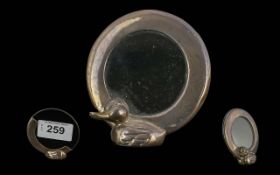 Novelty Scottish Silver Photo Frame with Duck Figure.