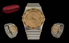 Omega - Constellation Stylish Gents 18ct Gold and Steel Automatic Wrist Watch.