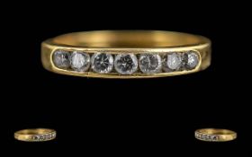 Ladies 18ct Gold Seven Stone Diamond Set Ring - Marked To Interior Of Shank.