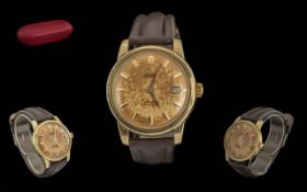 Omega Seamaster Calendar Gold On Steel Automatic Wrist Watch - Circa 1970's With Omega Watch Case.