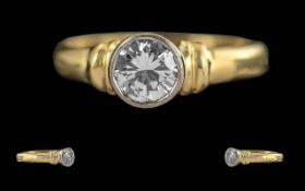 Ladies Fine Quality Single Stone Diamond Set Ring, Marked 18ct to Interior of Shank.