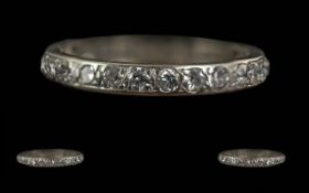 Ladies 14ct White Gold Diamond Set Full Eternity Ring. Tests High Ct Gold.