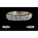 Ladies 18ct Gold 5 Stone Diamond Set Ring. Marked 750 - 18ct. Well Matched Brilliant Cut Diamonds of