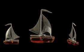 Novelty Silver Figure of a Sailing Ship.