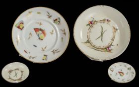 A Paris-Vincennes Lassica factory saucer dish decorated with butterflies and bugs circa 1760,