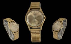 Bentina Star Incabloc 17 Jewels Gents Gold on Steel Mechanical Wrist Watch. c.1960's.