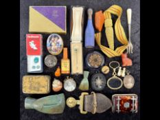 Bag of Collectibles to include boxed Gold and Diamond Tie Pin,