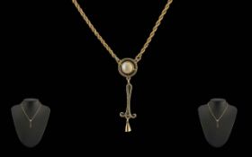 Antique Period Ladies 9ct Gold Necklace