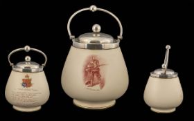 J Mackintyre Biscuit Barrel depicting a